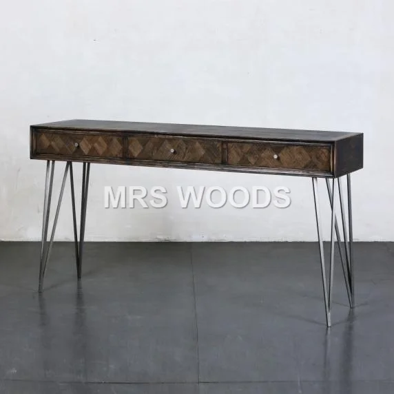 MRS WOODS Luxury Console Tables With Drawer Hotel Narrow Console Table Entryway Antique Console Tables Set