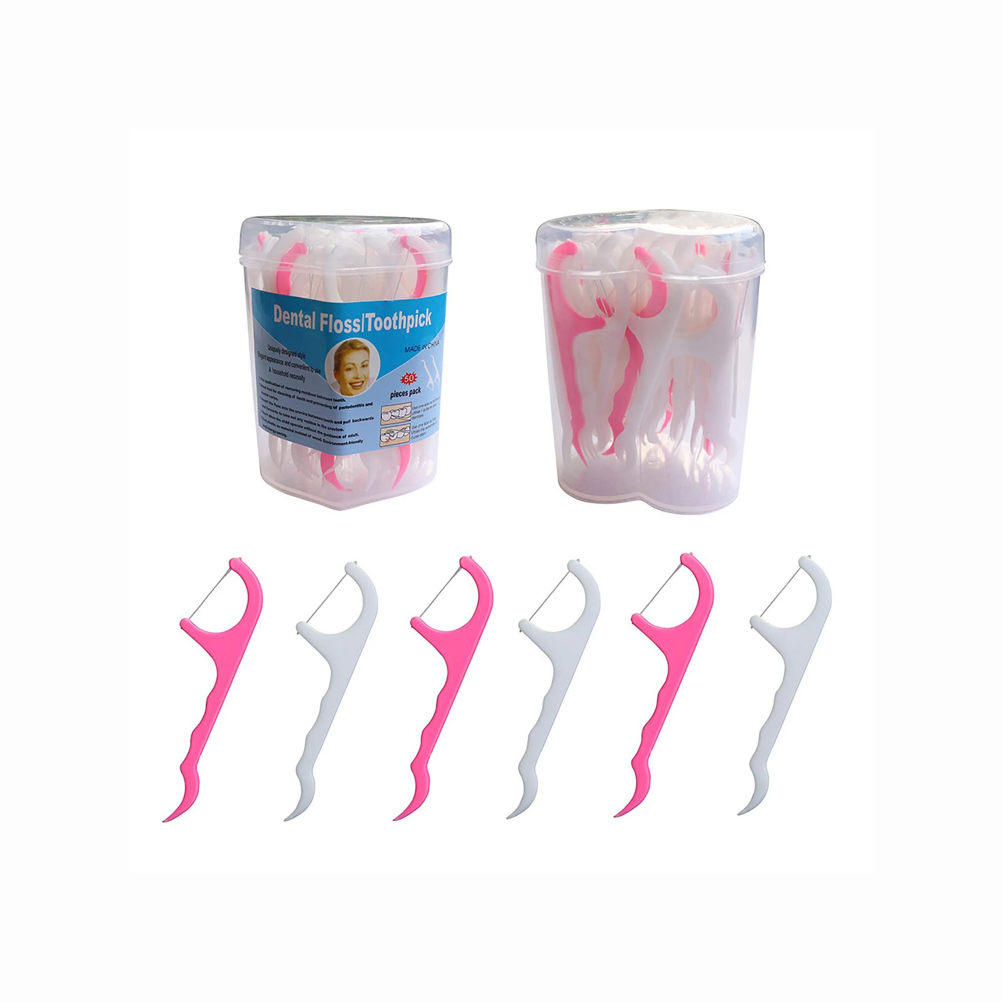 Biodegradable Toothpick Disposable Oral Bamboo Charcoal/Wooden/Wheat Straw/Plastic Flosser Stick Dental Tooth Floss Pick