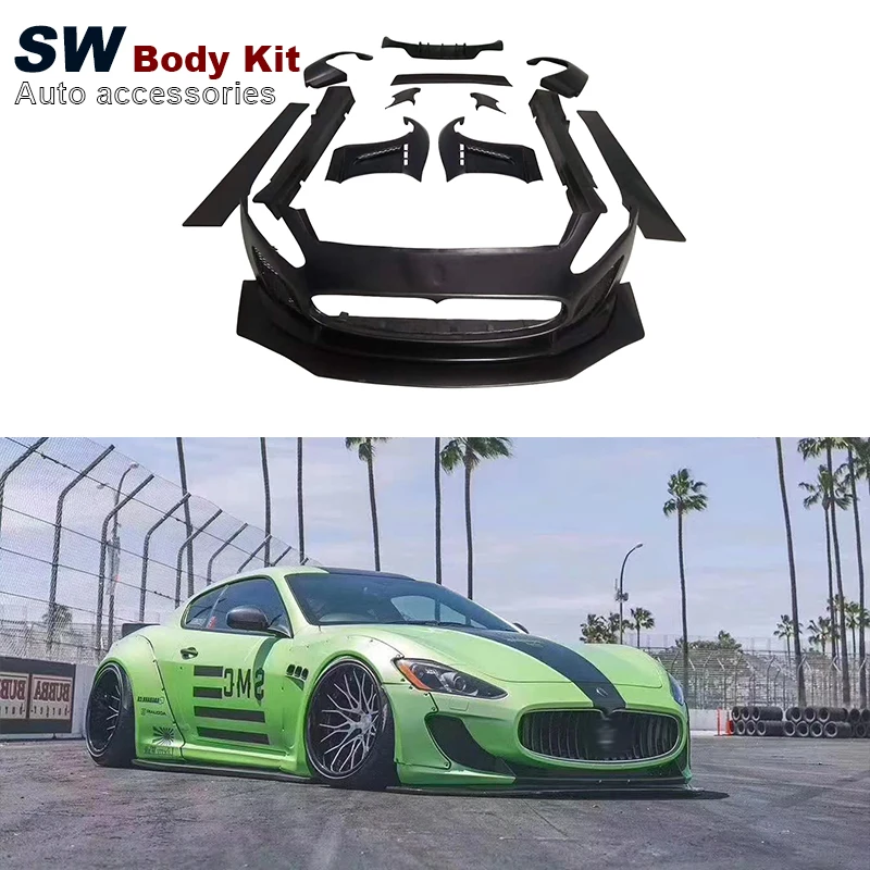 LB Wide Body Kit For Maserati GT GTS Granturismo Tuning Upgrade Front Bumper Side Skirts Fenders Rear Diffuser Spoiler