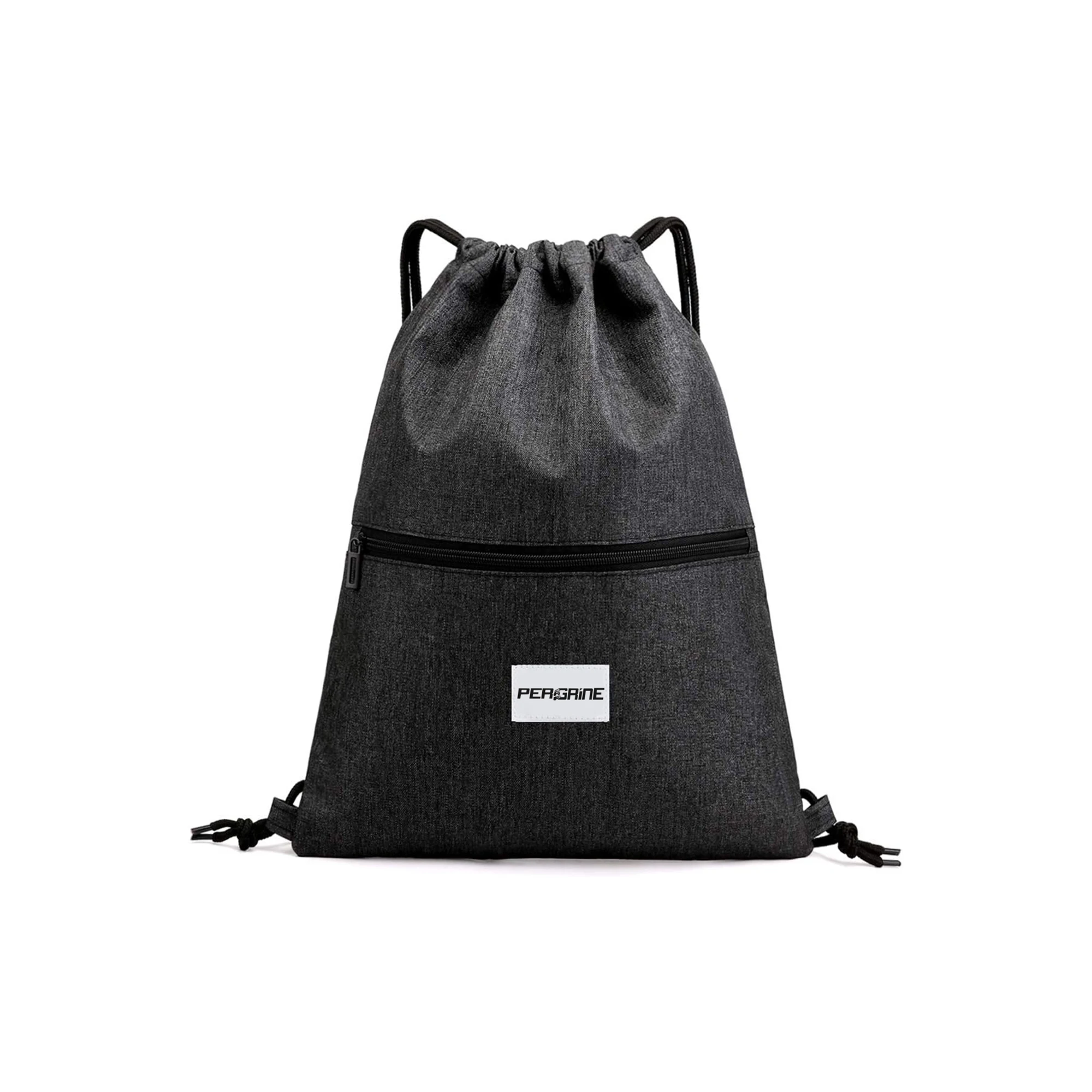 High Quality Drawstring Backpack Sports Gym Bag for Women Men Children Large Size with Zipper and Water Bottle Mesh Pockets