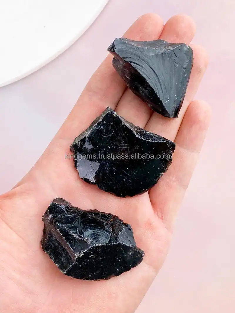 BEST SELLING WHOLESALE NATURAL BLACK OBSIDIAN ROUGH STONE FOR REIKI HEALING STONE MEDITATION OBSIDIAN RAW TUMBLED STONE