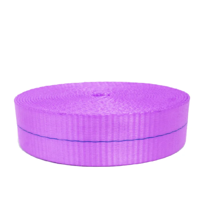 2024 Hot Sale Purple 50mm Nylon Polyester Webbing Eco-Friendly Single Strap Backpack with Solid Color Woven Logo