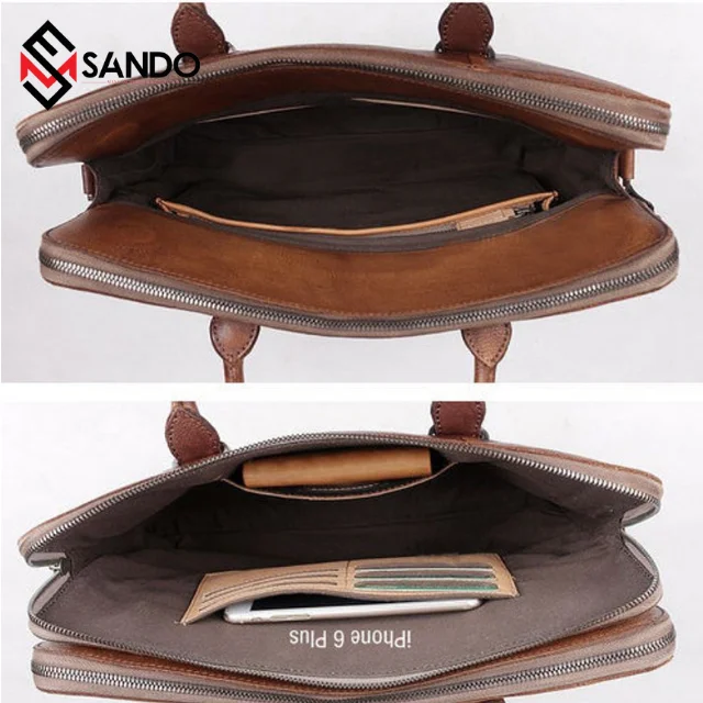 Custom logo wholesale synthetic leather laptop bags shoulder PU leather laptops briefcases OEM PU Genuine Leather Laptop Bag