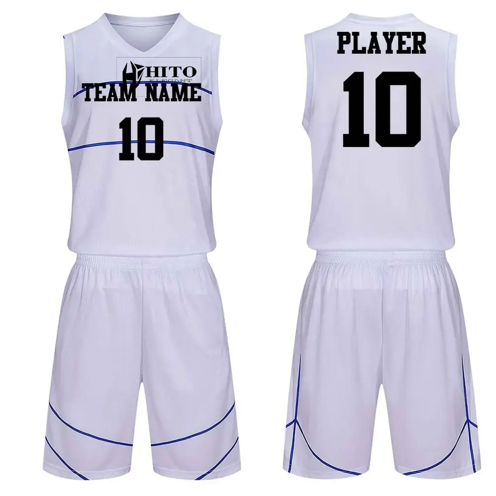 Wholesale Custom Basketball Jerseys Sublimation Printed Reversible Mesh Performance Athletic Team Uniforms for Sports