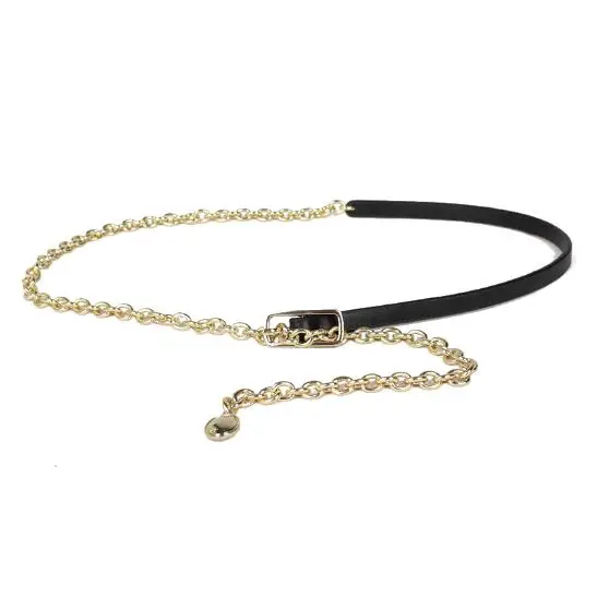 Thin chain stitching punk waist chain metal belt