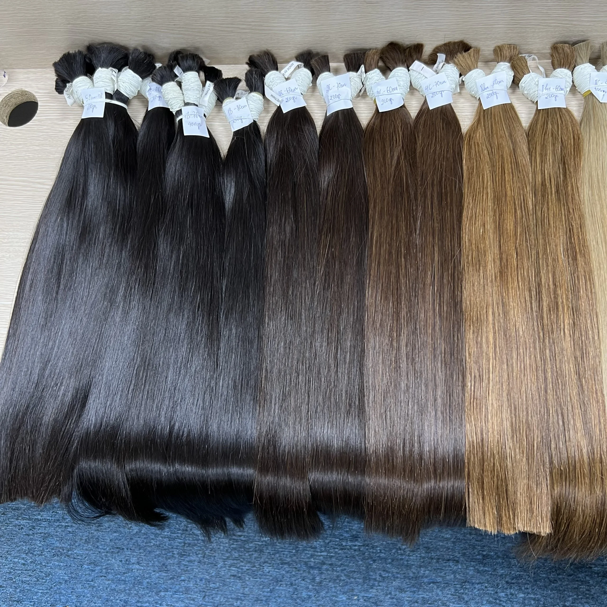 Vietnamese High Quality Virgin Hair Black and Brown Dyed Straight Cambodian Hair Kinky Straight Style Cut Hair