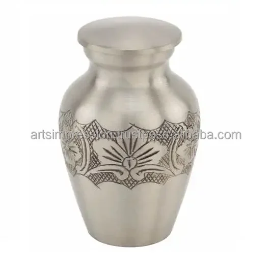 Stylish Design Mini Brass Keepsake Cremation Urn western style funeral urn heart cremation urns solid bronze Keepsake