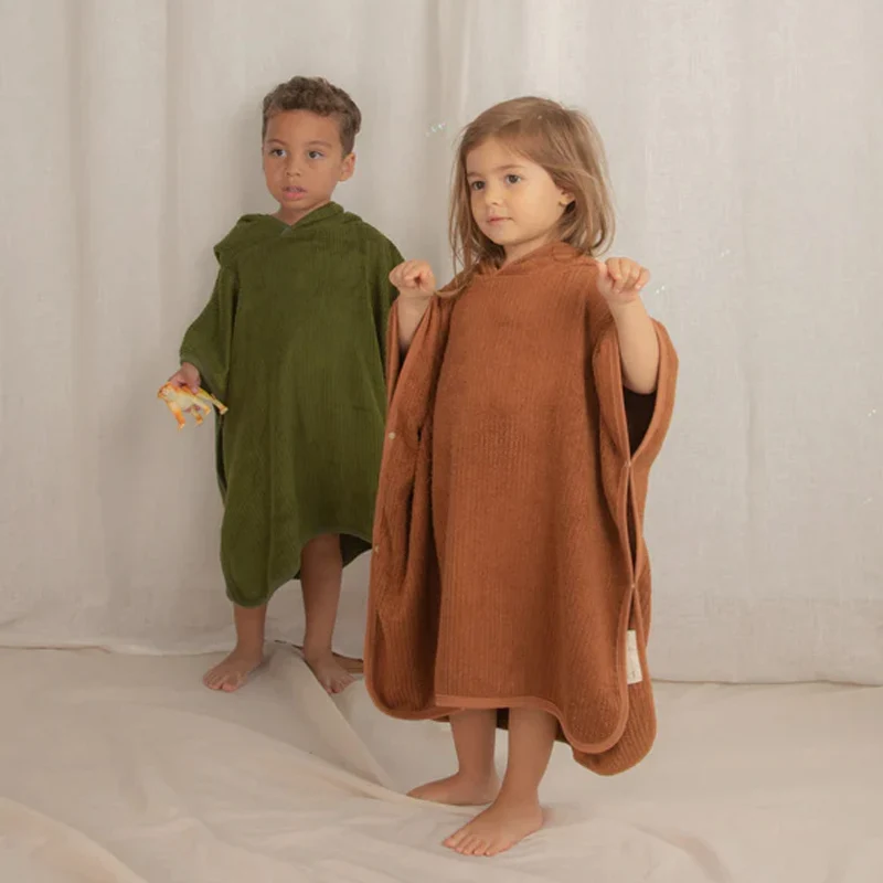 70% Bamboo 30% Cotton Towel Poncho Children Beach Poncho Kids Hooded Beach Poncho Towel