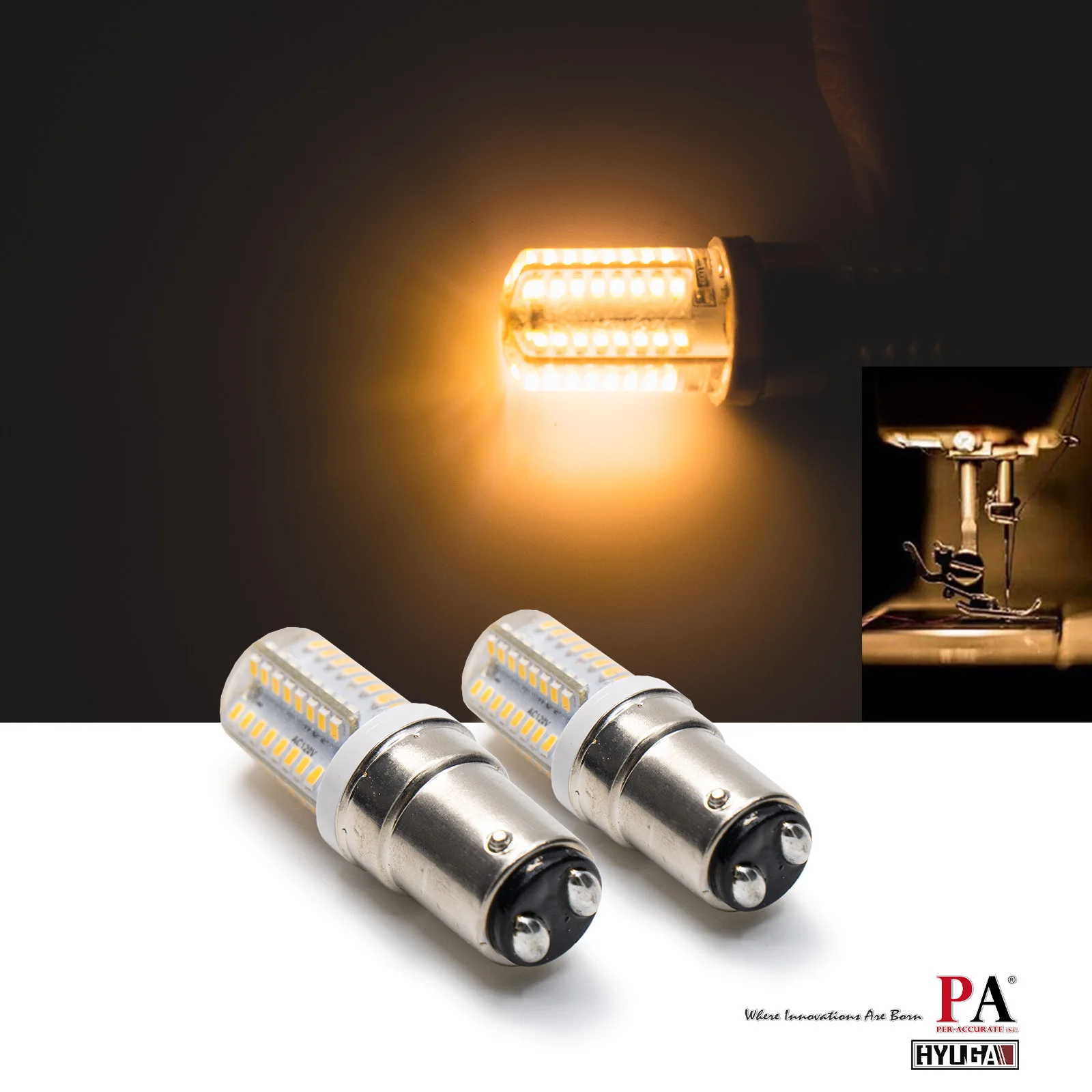 Sewing Machine Light Bulb Double Contact BA15D Push in Bulb Daylight Warm White 120V for SINGER for Brother for Janome PA