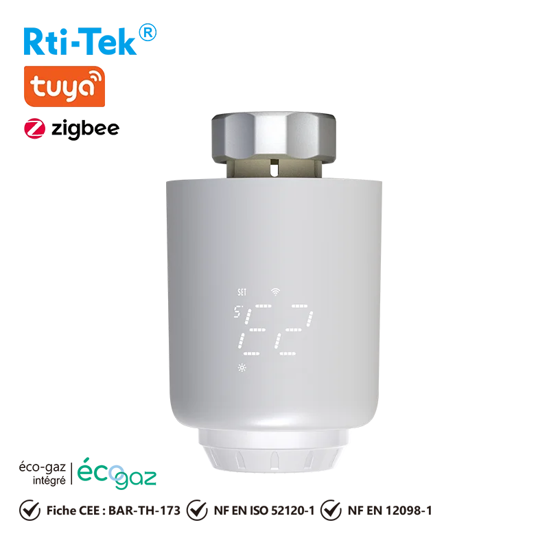 Стандарт EN 12098-1 ZigBee TRV с эко-газовыми сигналами умный светодиодный экран Tuya термостатический радиаторный клапан