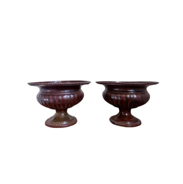 Rustic Finished Cast Iron Garden Urns Flower Pot with Pedestal For Outdoor Garden Decorative Metal Plants Pot
