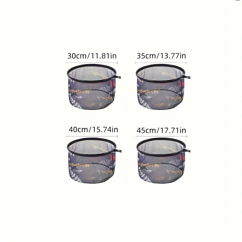 Aluminum Alloy Round Imitation Carbon Head Anti Snag NanoMesh Fabric Replaceable Pit Competition Scoop Net Fish Bag Fishing Gear