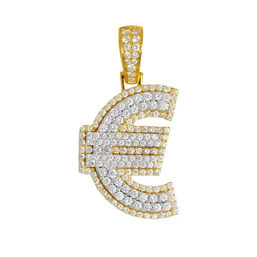 925 кулон с символами евро