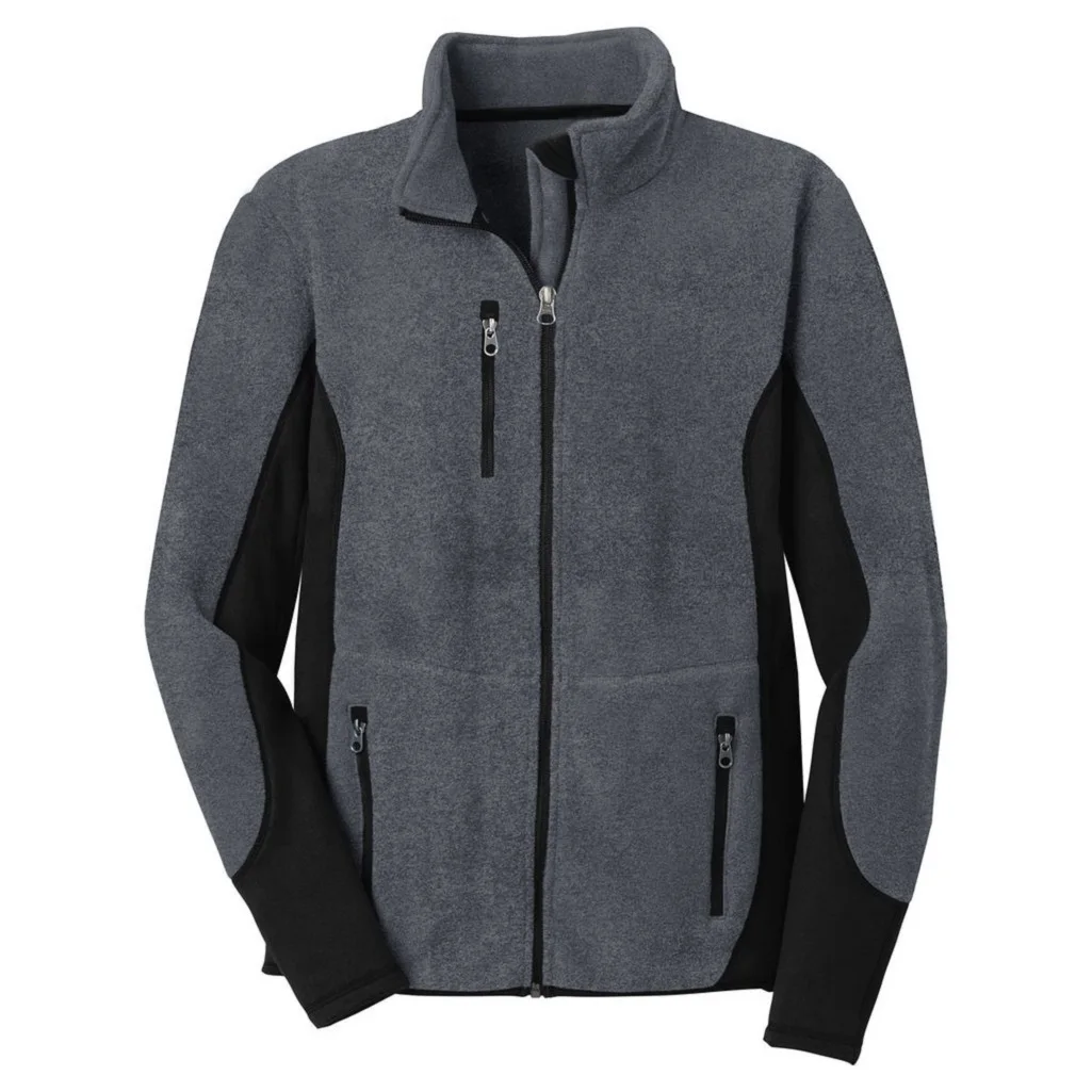 Fleece Jacket Custom Men Bomber Windproof Button Design Lightweight Cotton Blank Black Fleece Jacket