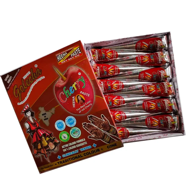 Natural 6 Colors Indian Zenia Henna Paste Cones Temporary Tattoo Body Art Mehandi Ink