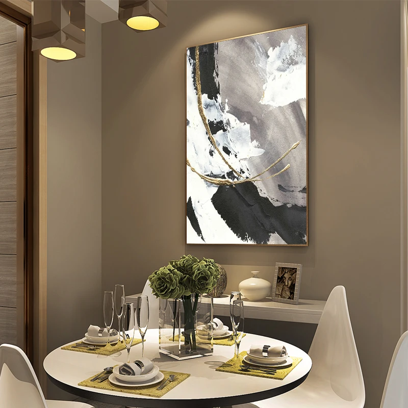 Wholesale abstract luxury hand-painted oil painting thick texture villa furniture decoration living room 3D wall painting