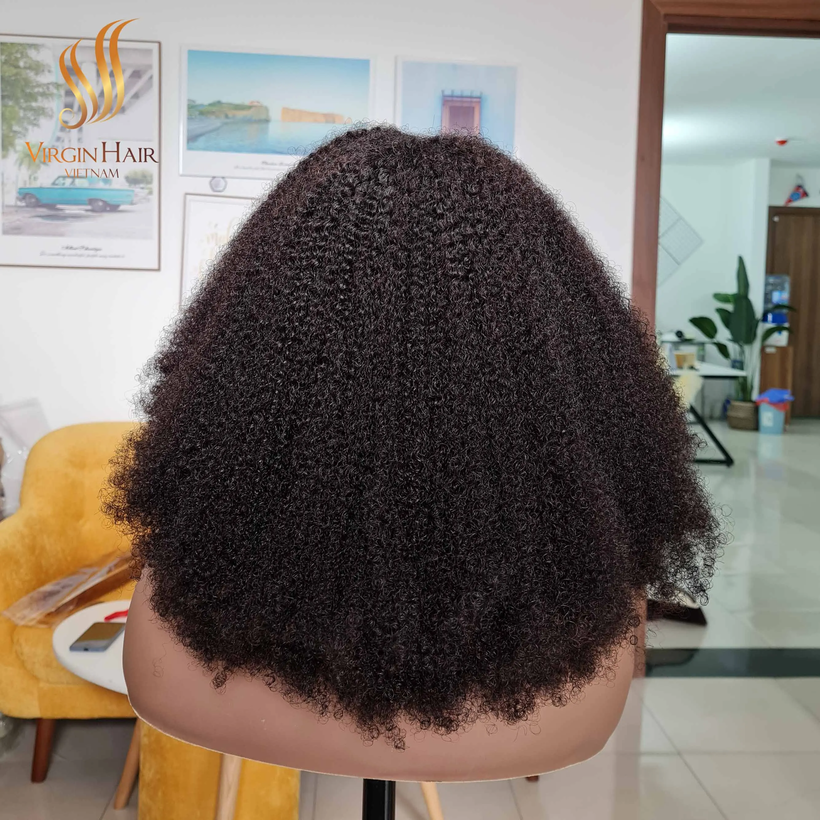 [CAMBODIAN RAW HAIR] High Quality Factory Price Raw Afro Kinky Curly Hd Lace Front Human Hair Wig