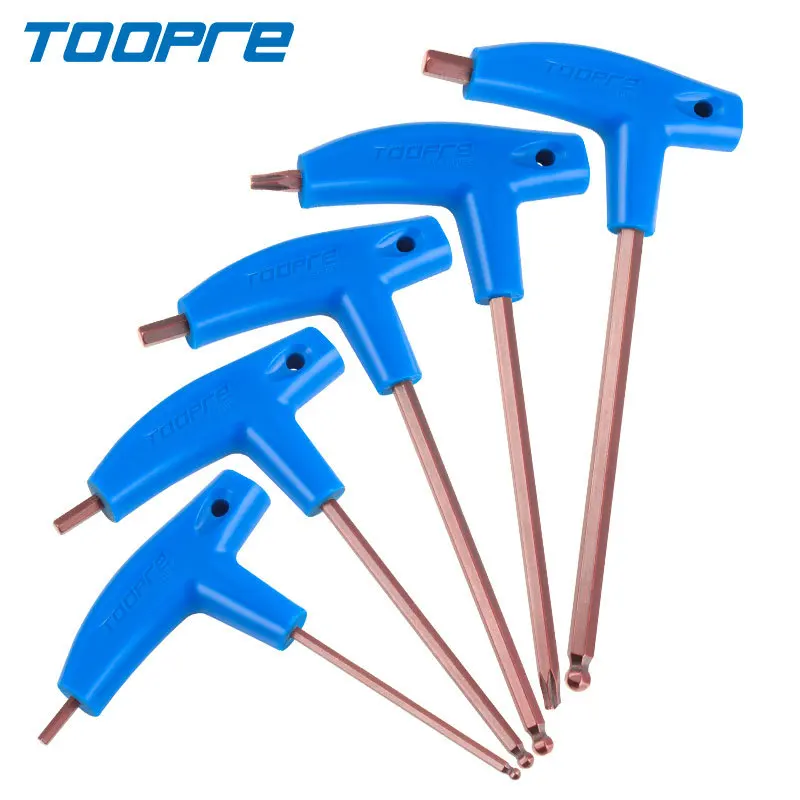 TOOPRE bicycle hex wrench T-shaped extended plastic handle double-ended T25 wrench S2 tool set