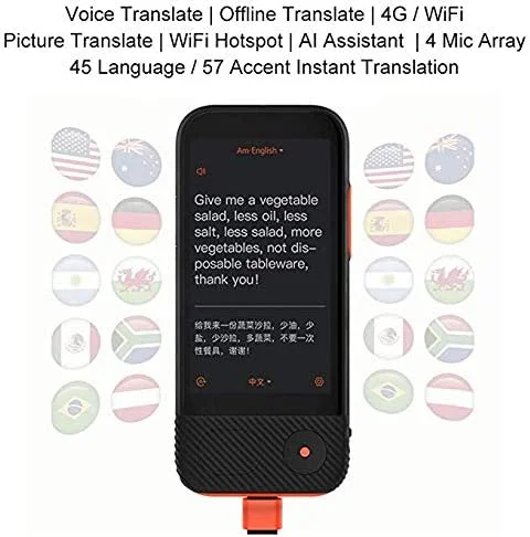 JoneR Pro  Smart Language Voice translator 4G WIFI Translator AI Instant Digital Voices  Online/ offline Multi-languages  4 inch