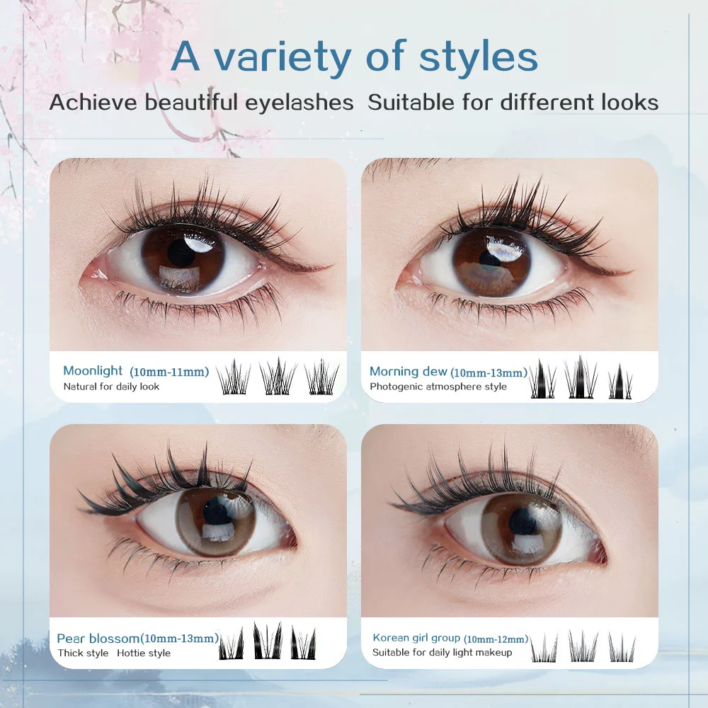 Rock Sweet New Serie Glue Free Faux Lashes Novice Friendly Moonlight Dew Multi Styles Reusable Self Adhesive Diy Eyelashes