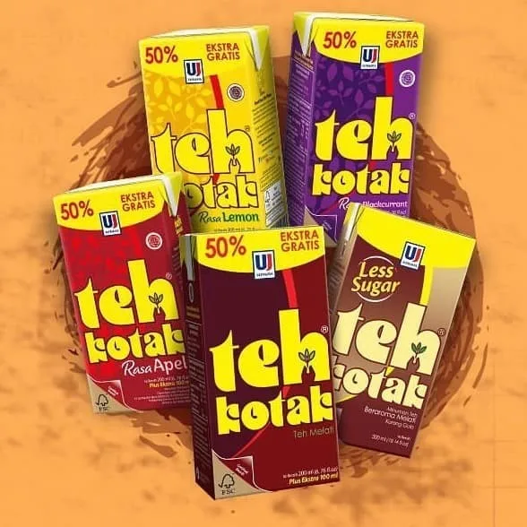 Teh Ko-tak Drink 200ml Blackcurrant Fruity Tea Variant Sweet Fresh Fruit Taste Healthy Delicious Taste Tea Drink