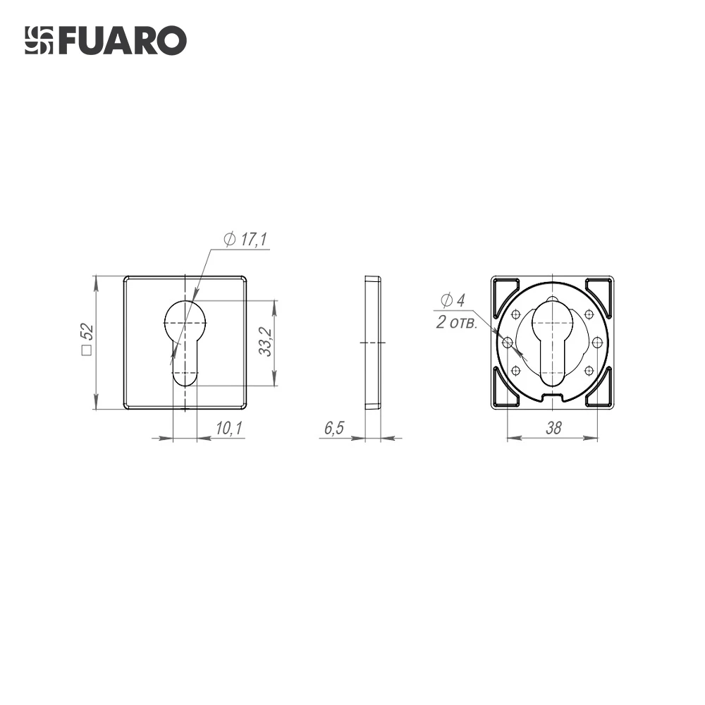 Decorative escutcheon for cylinder ET SL GR-23 Graphite