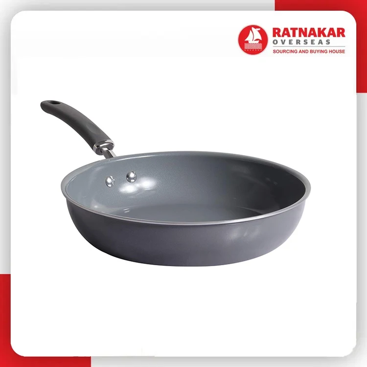 Cast Iron Frying Pan Professional Design Induction Base Hard Anodized Cooking Non Stick Pan With Lid For Sale
