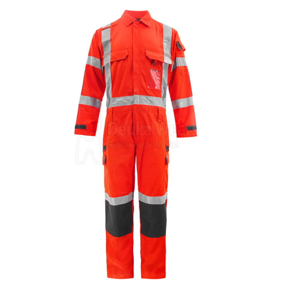 OEM Workwear Safety Coverall with Long Sleeves Reflective and Fireproof Made of Nylon Direct Factory Supply