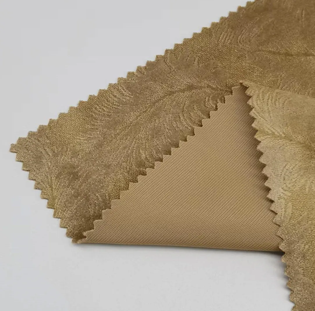 New Style Feather Embossed Tricot Velvet 100% Polyester Burnt-out Fabric Italy Velvet For Pillow