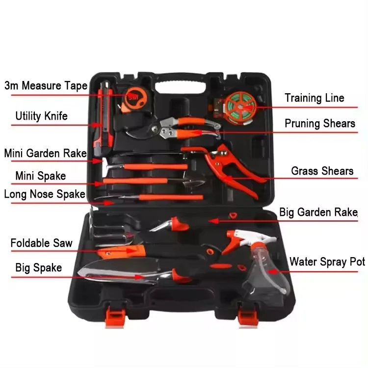 Wholesale 13-Piece Metal Garden Tool Set for Home Gardening Maintenance Toolbox for Pruning OEM and ODM Supported