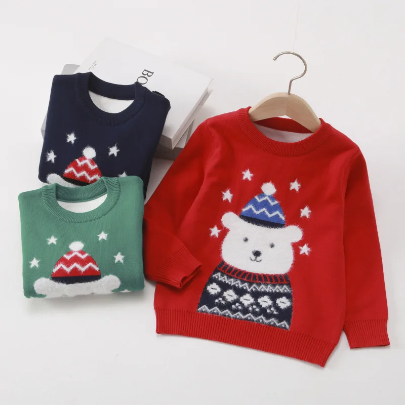 Girls Boys 100% Cotton Kids Ugly Christmas Sweaters Long Sleeve Winter Pullover Clothes Knit Tops