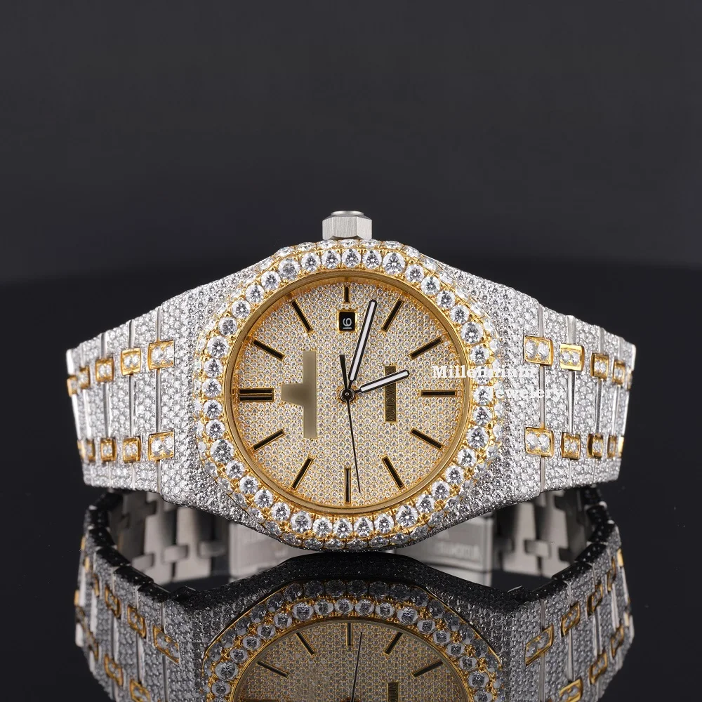 Low Prices Moissanite Iced Out Watch with Luxury Designed & Top Quality Material Made Watch For Sale By Exporters