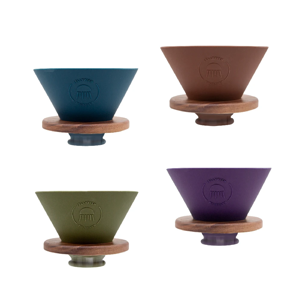 Modern Design Coffee Dripper Set Food Grade Silicone Slow Brewing Accessories with Glass Ceramic Wood Metal Outdoor Kitchen Use