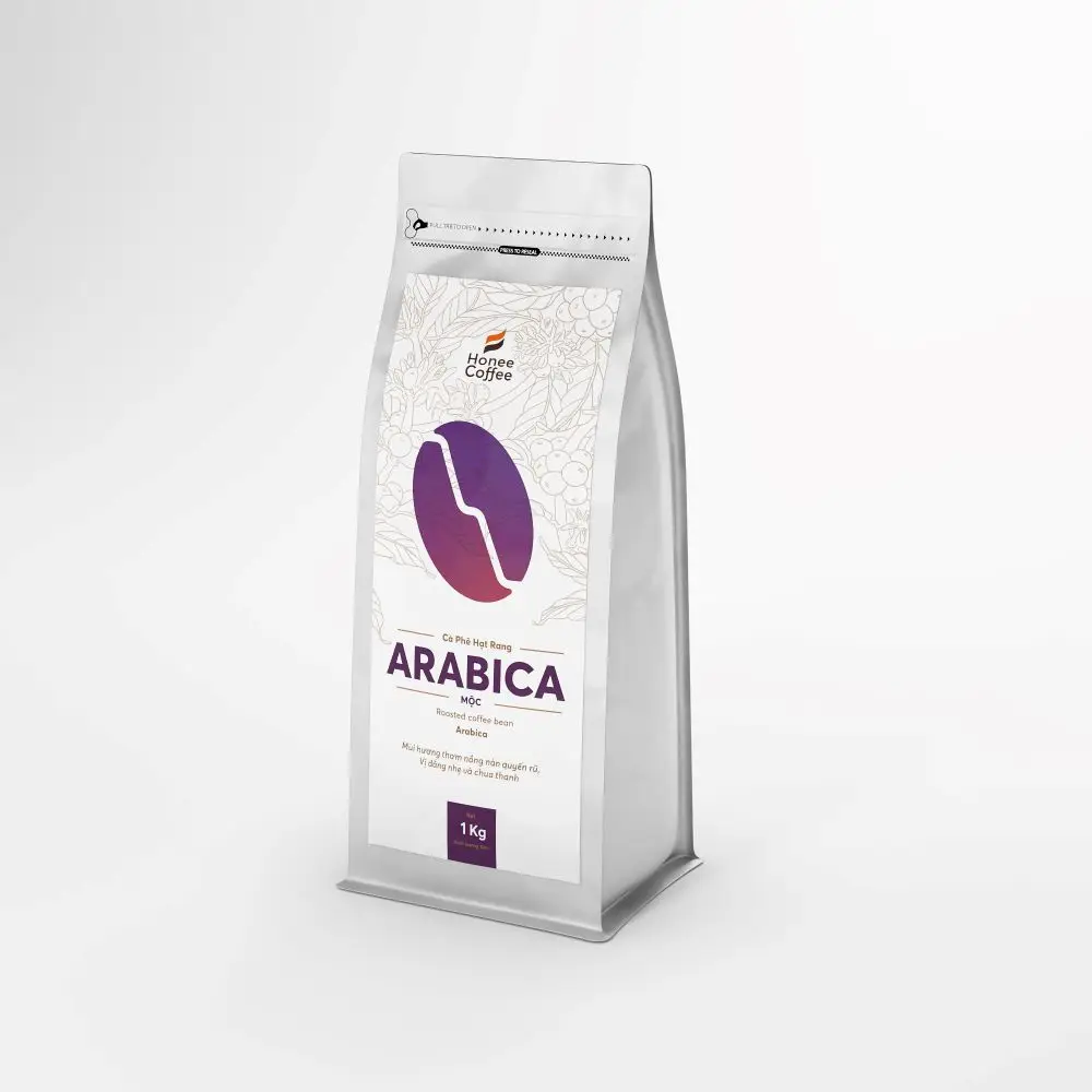 Arabica roasted coffee beans high quality 250g 500g or 1 kg per bag shelt life 24 month from Vietnam