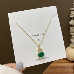 Titanium Steel Necklace Ladies Clavicle Chain Gold Plated Pearl Pendant Necklace For Women Wedding Gift Jewelry /