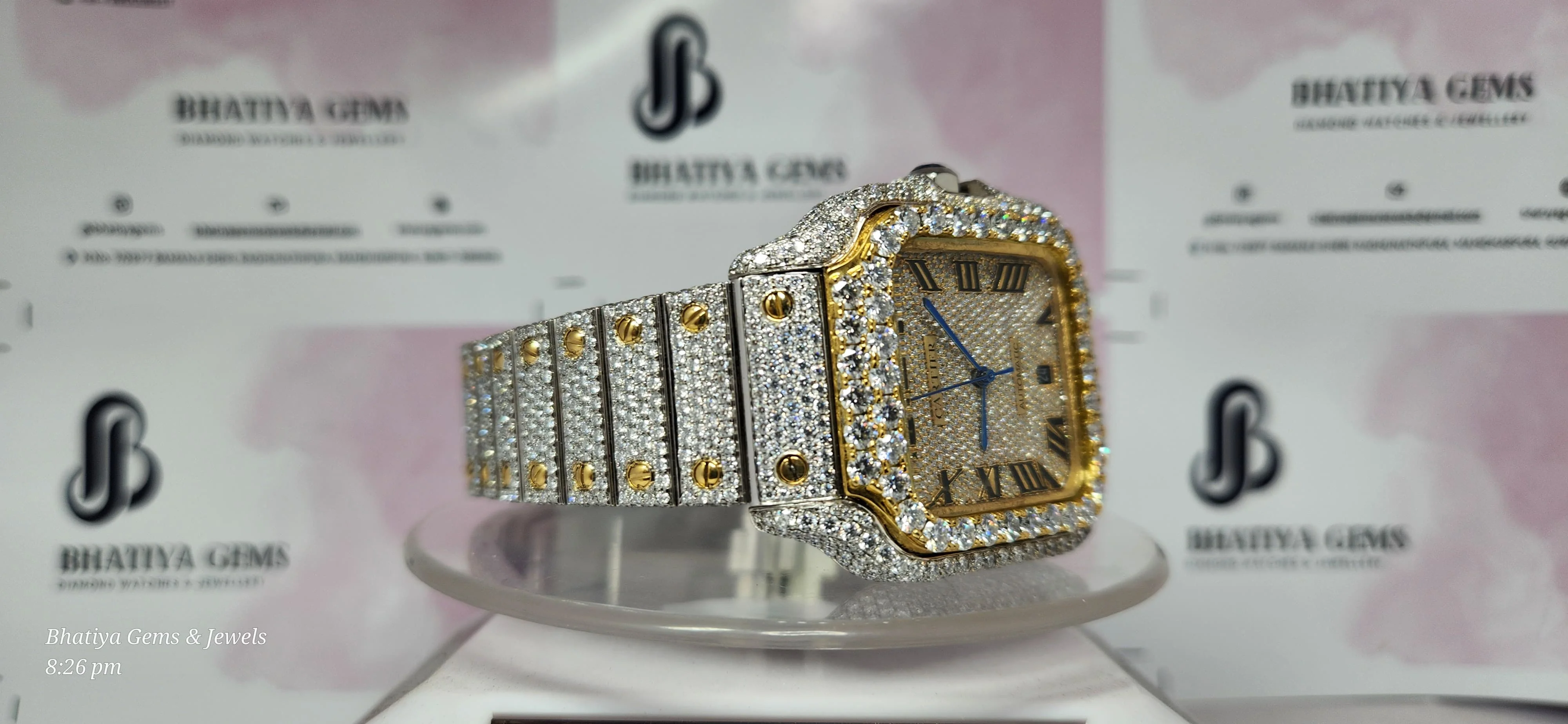 Пользовательские VVS Moissanite алмазные часы со льдом Роскошные Хип-Хоп унисекс Полный Алмазный тест прошел бесплатную доставку
