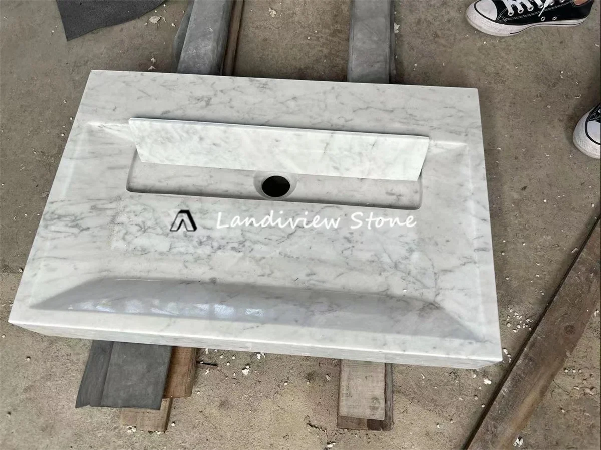 Оптовая продажа раковина из натурального камня Cararra белого мрамора