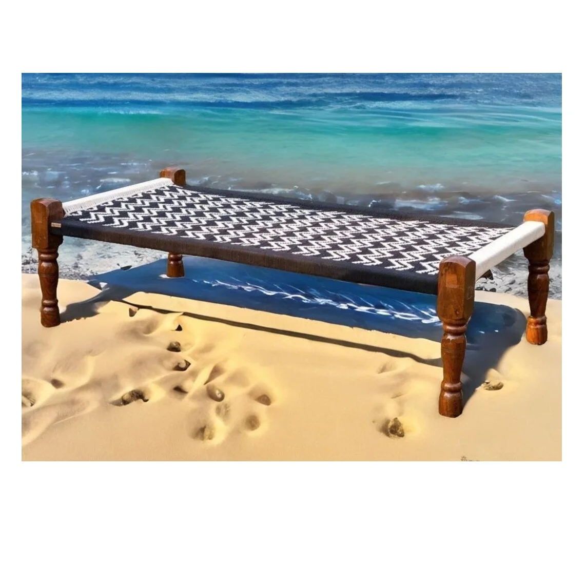 Wholesale High Quality Modern Luxury Vintage Bed Furniture Wooden Indian khaat Charpai Charpay Charpoy With Customized Colour