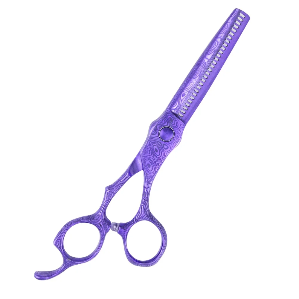Professional Double Edge Thinning Scissor Barbers Scissor Stainless Steel Hair cutting scissors with ergonomic thumb ring