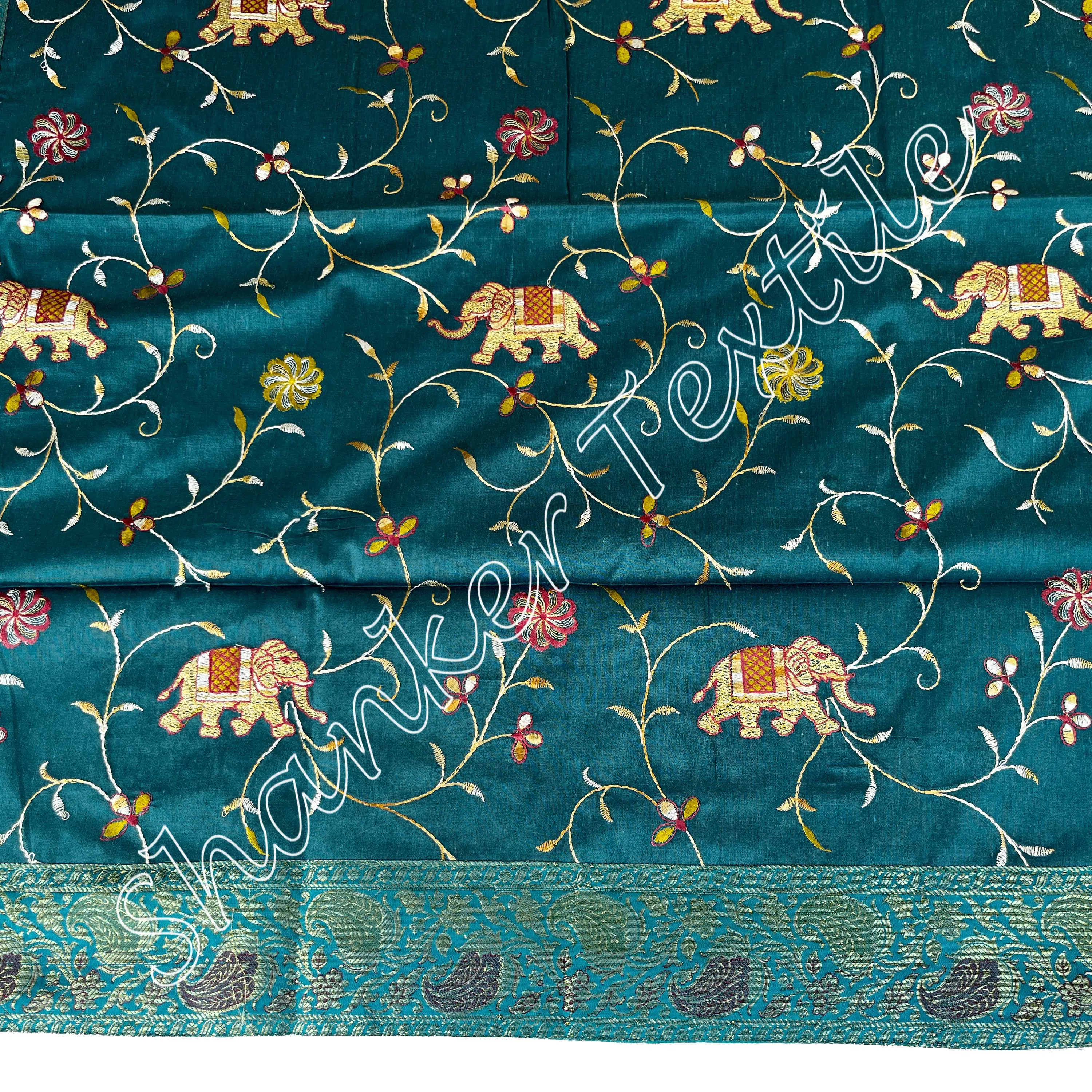 Decorative Tablecloth Table Cover Jacquard Brocade Silk Home Decor Tablecloth 36x36 Inch Size (90x90 cms) Indian Dining Table