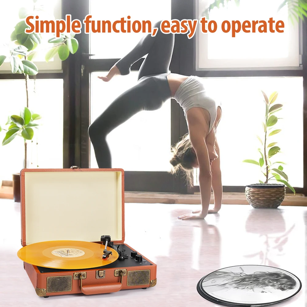 AUDMIC Hot Selling Bluetooth Input and Input Turntable Player Transmitter Retro Wooden Turntable Player