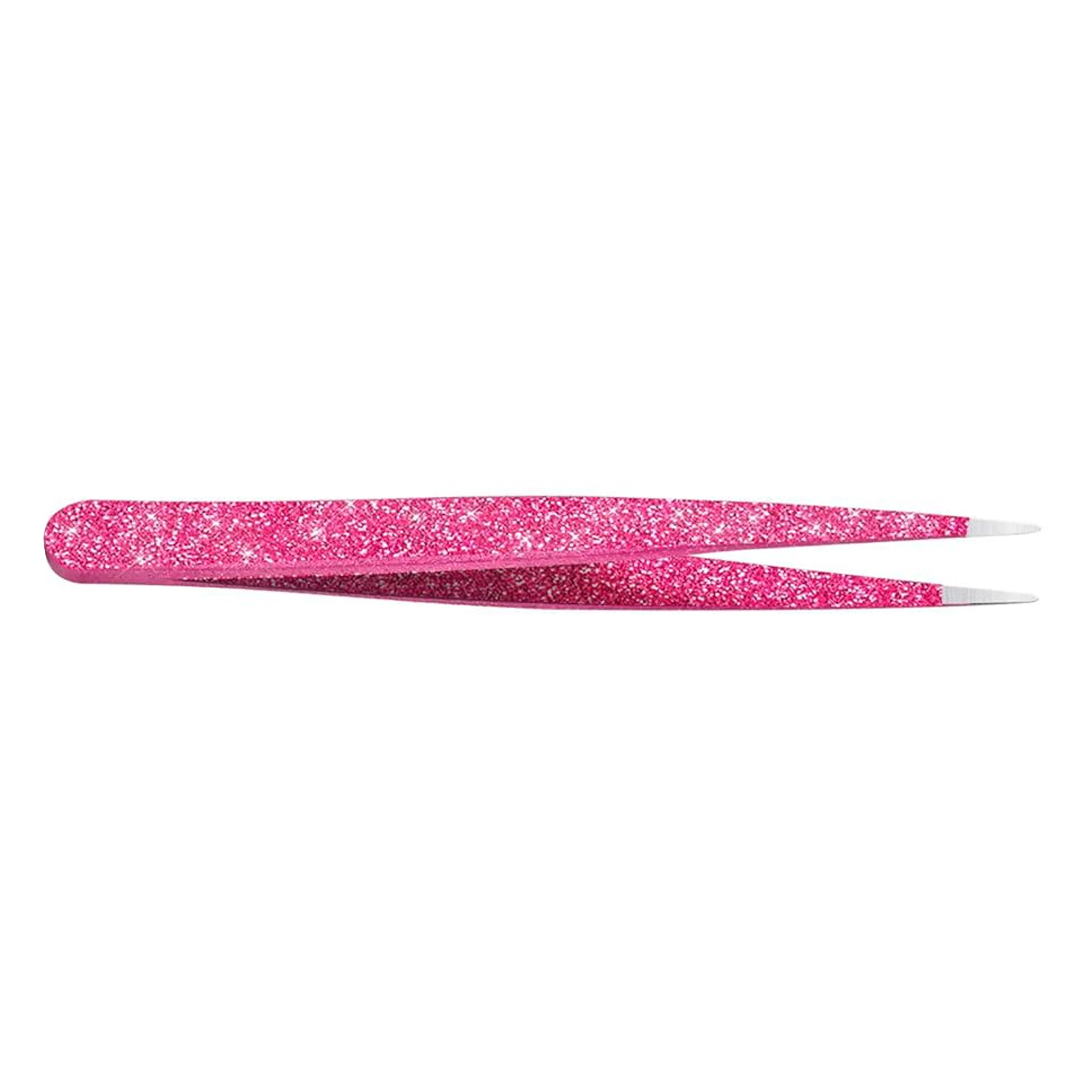 Kit Of 5 Hot Glitter Pink Eyebrow Tweezers With Magnetic Leather Pouch/ Buying Best Eyebrow Plucking Tweezers