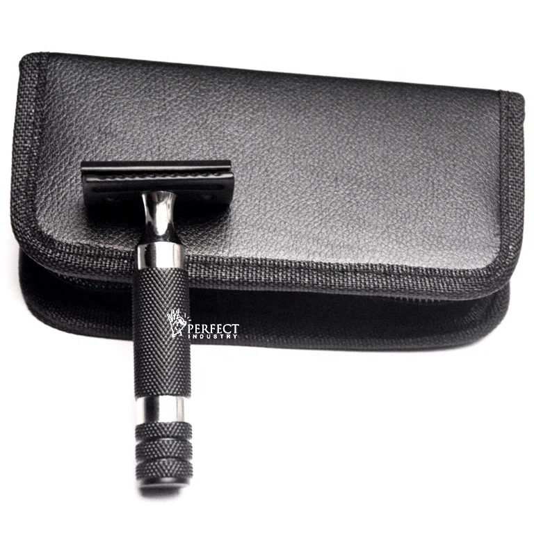 Perfect Industry Matt black luxury fatty Safety razor / men grooming perfect grip short handle Fatty double edge Safety Razor