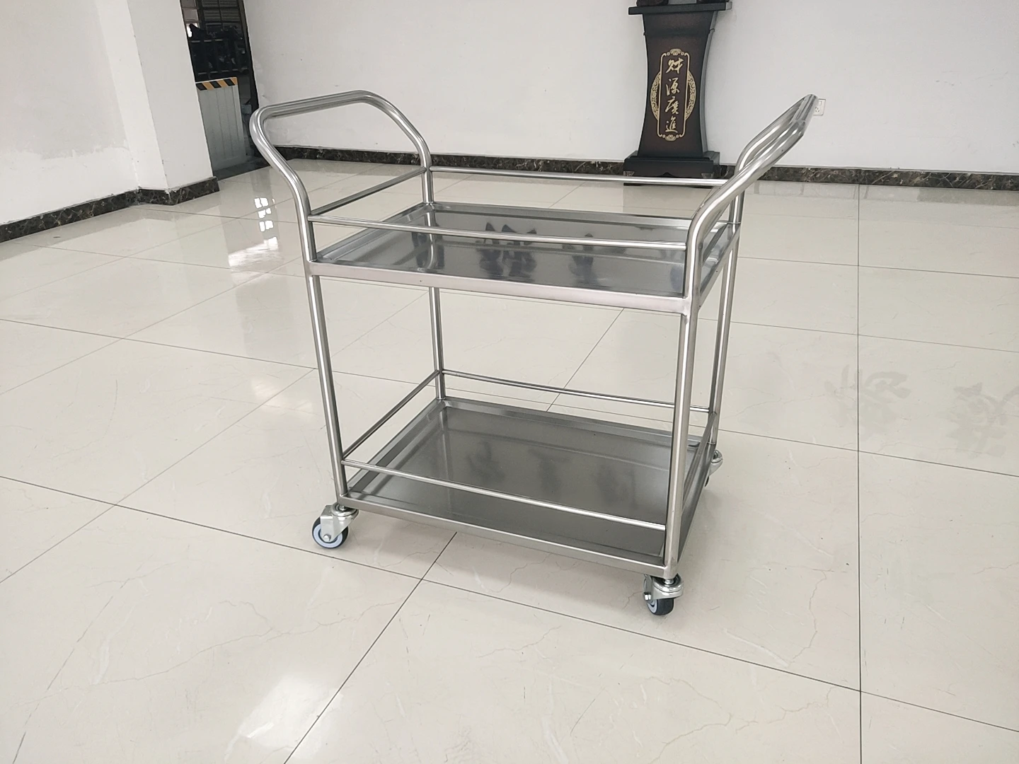 Stainless Steel Trolley for Laboratory Use Small Mobile Cart for Chemicals and Medicines