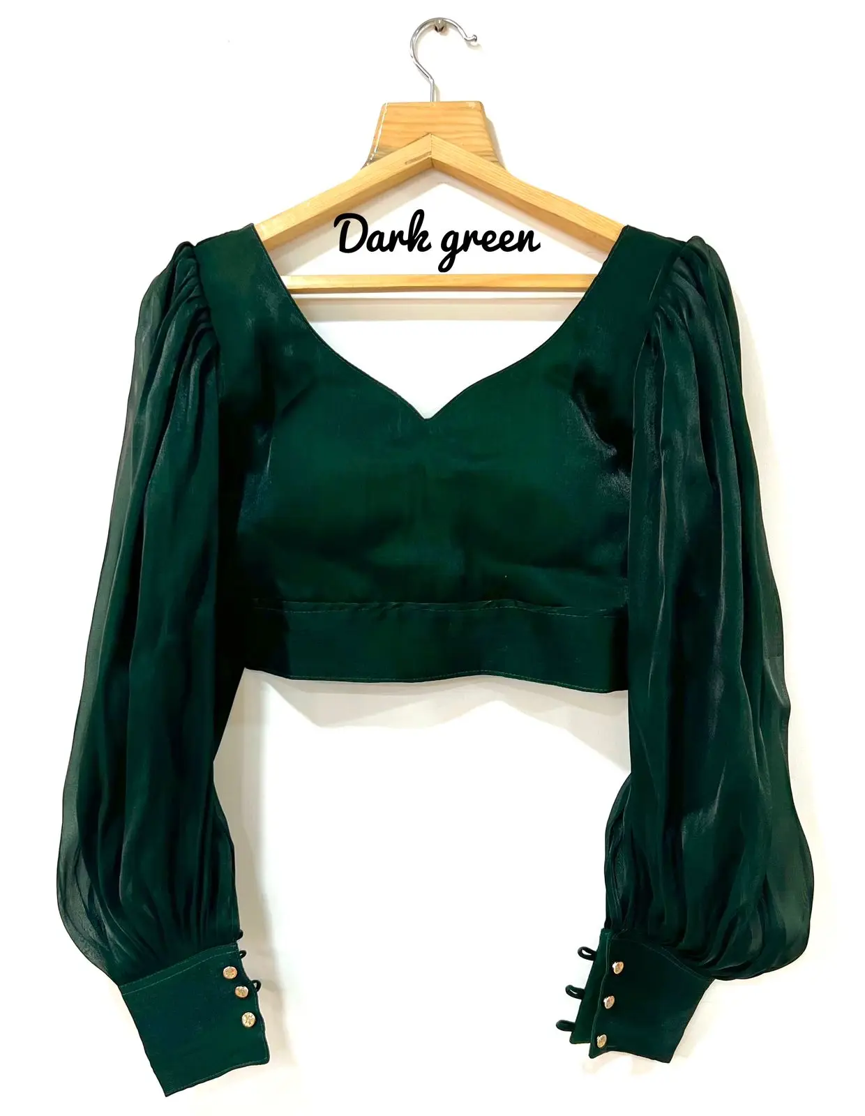 Women Tops Fashionable Cute Silk Casual Long Sleeve Blouses Elegant Crop Tops with Back open pattern with hook stitched women