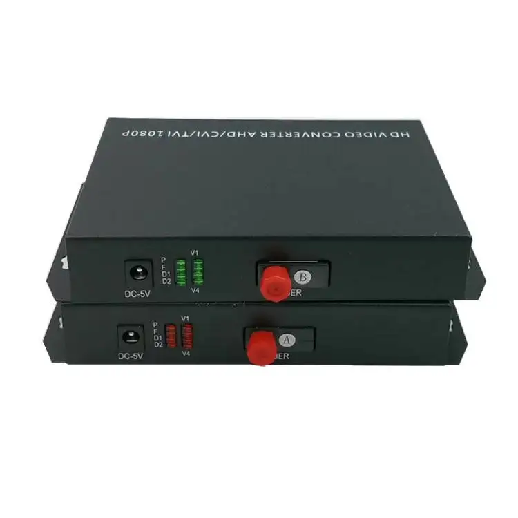 4 channel hd-sdi over fiber optic Extender 5MP BNC media converter