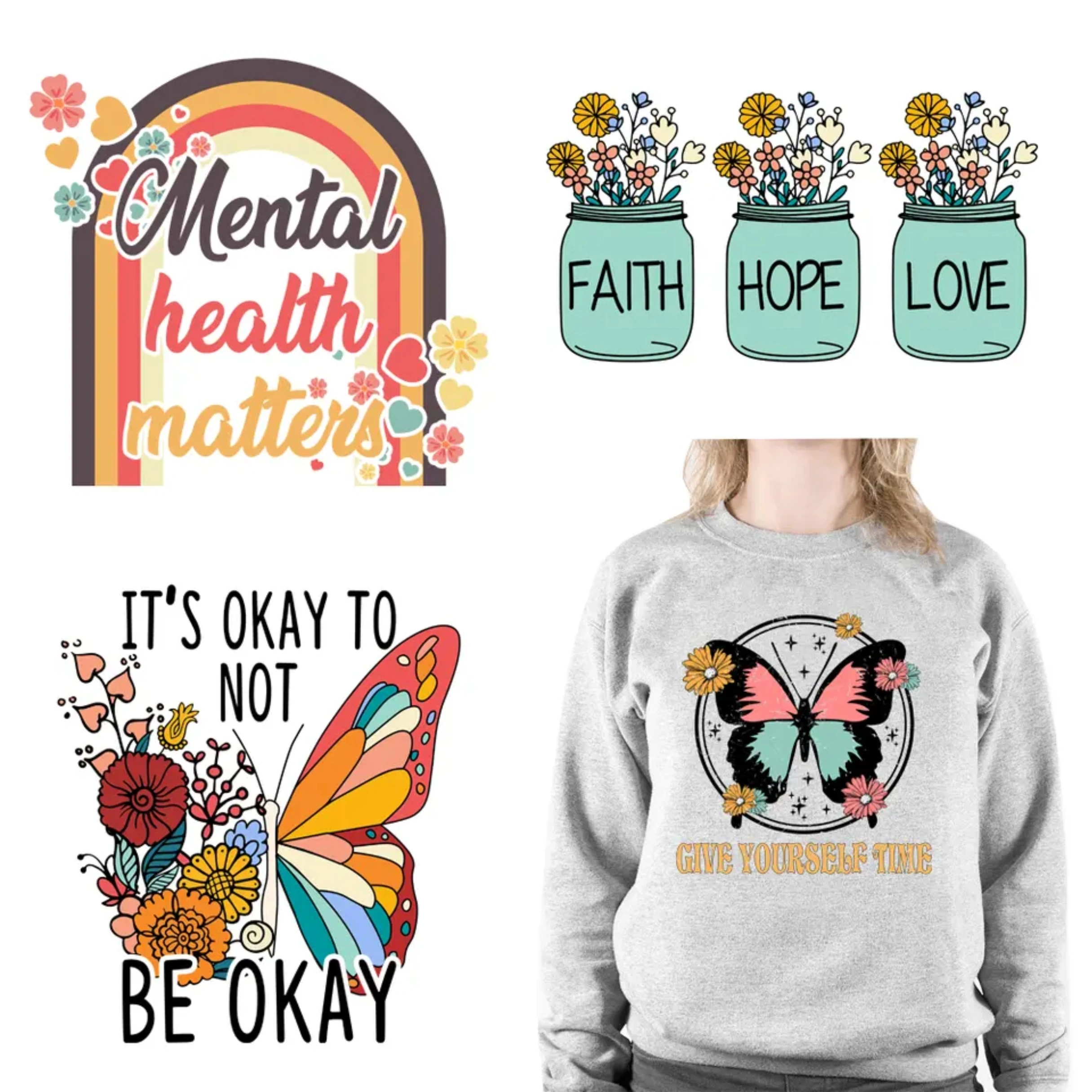 Factory Wholesale Designer Boy Girl Dtf Heat Press Design High Density Plastisol Horror Sense Logo Heat Transfer Sticker