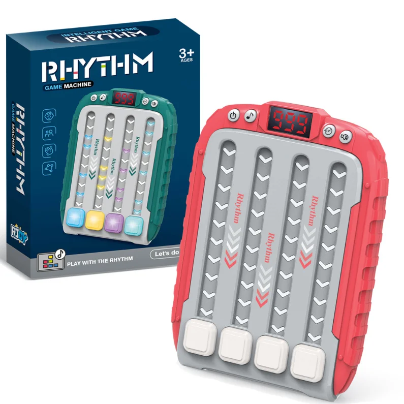 Toys novelties Handheld Rhythm Game Machine Kids Quick Push music Game Rhythm Machine 6 Levels Rhythm Button Game with Lights