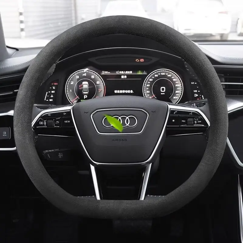 Winter Premium Racing Anti-fur Suede Alcantara Car Sports Grip Steering Wheel Cover