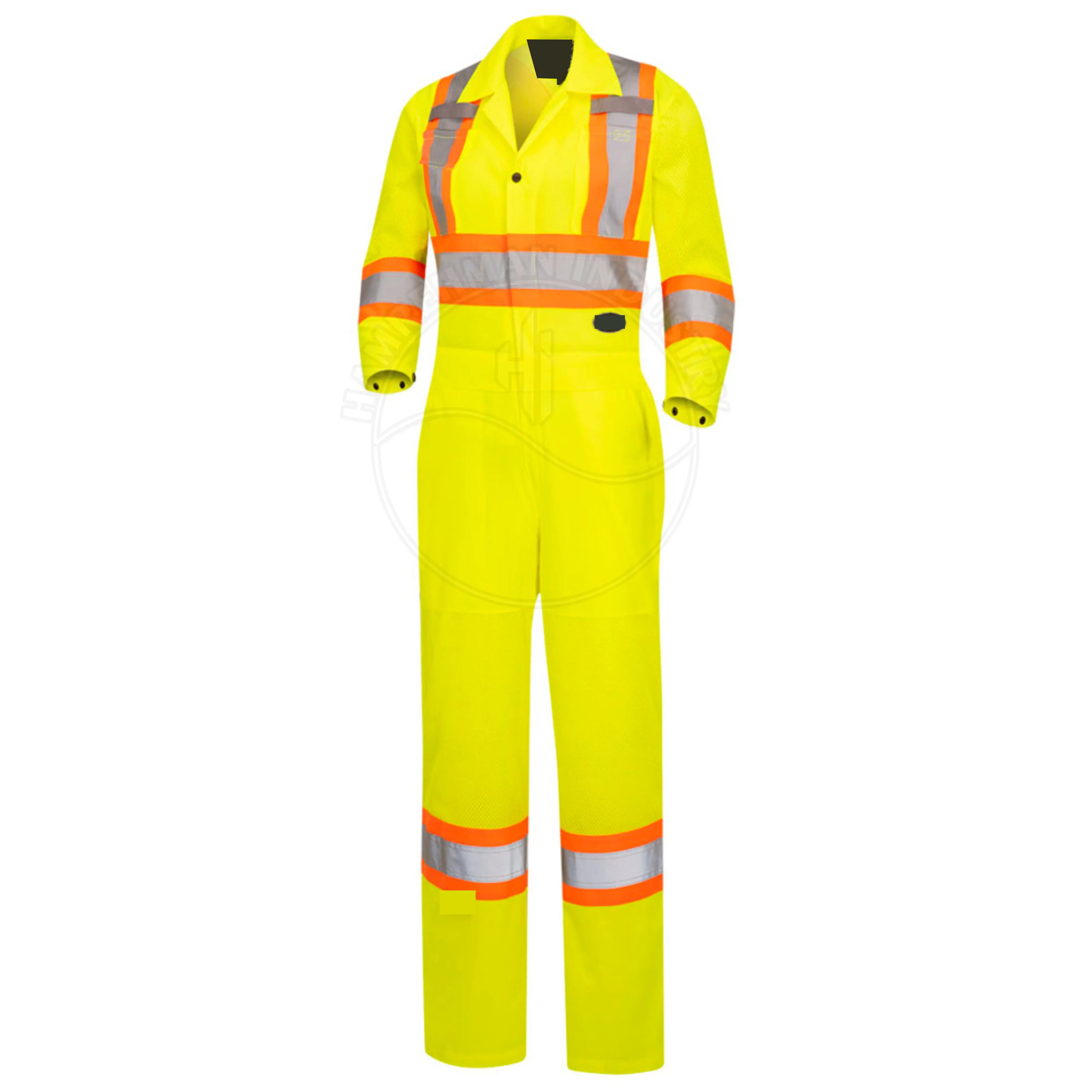 Hi-Vis Reflective Construction Coverall Fireproof High Visibility Safety Wearpack Optimal Workwear for Safety Car Repair Work